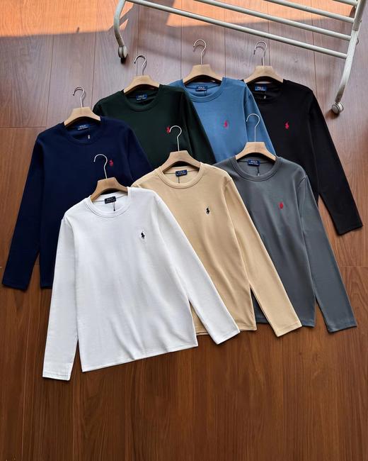 F012802男装男款刺绣标棉质长袖T恤圆领打底衫 商品图0