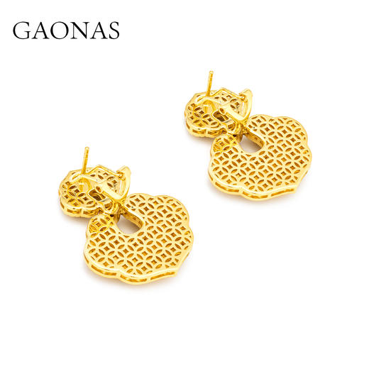 GAONAS  事事如意 中式贵气金色耳环11675EGO 商品图2