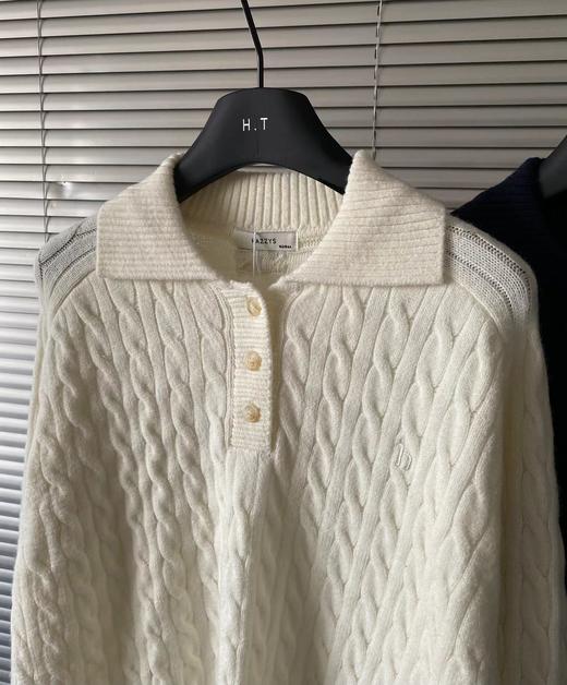 F012805翻领绞花毛衫女2025秋冬新品针织衫毛衣 商品图9