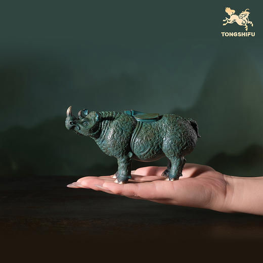 铜师傅 见微系列《青铜犀尊》青铜犀牛摆件 家居装饰工艺品 商品图4