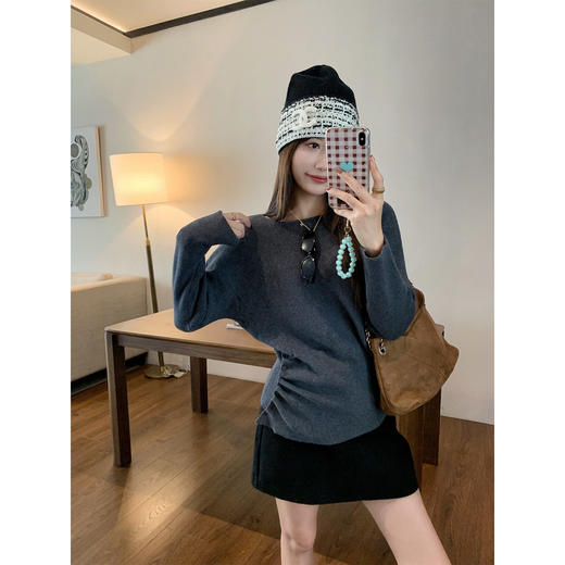 <曾小咸推荐>2.7现货秒杀 ！微信超特价！2色韩系收腰长袖针织衫 日常129.99 立减50 秒杀79.99！！ 商品图2