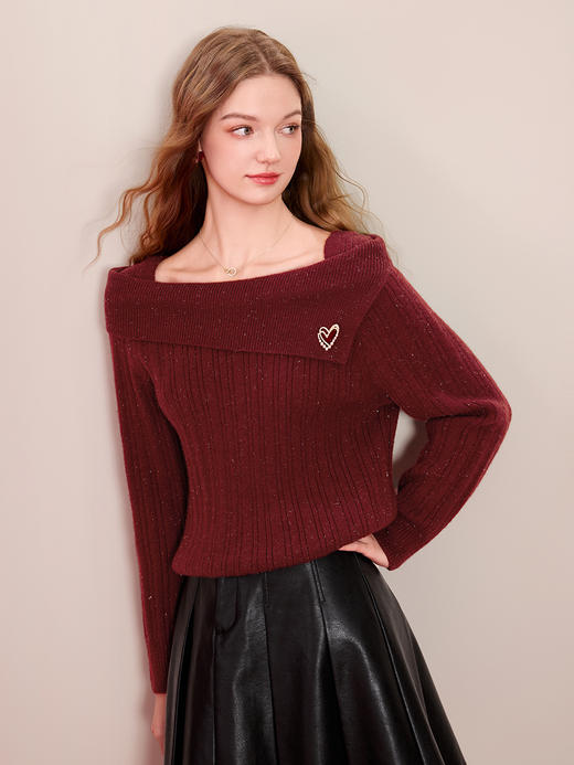 【百图lulu定制】【鸿运针织衫】 新年氛围感红色针织衫 商品图1