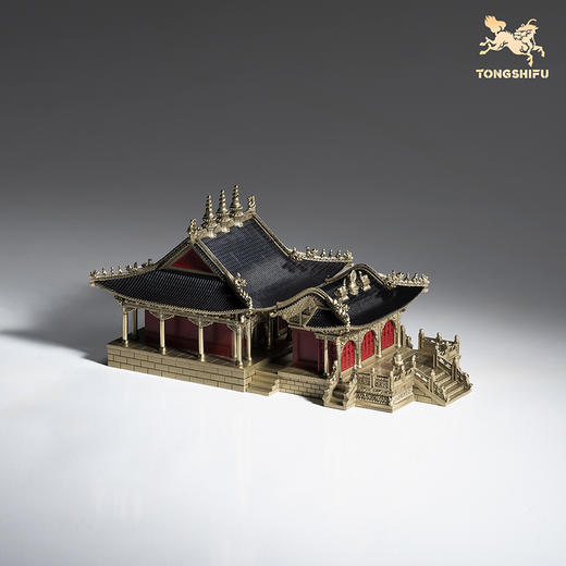 铜师傅 见微系列《五爷庙》 桌面龙王庙寺庙铜工艺品家居摆件 商品图2