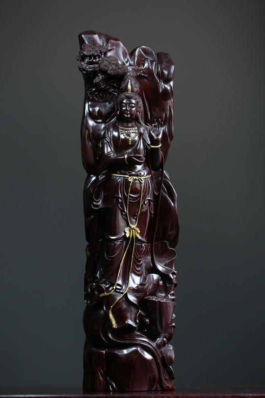 【青山特惠】净瓶观音 小叶紫檀包浆老料金星摆件 b12 商品图0