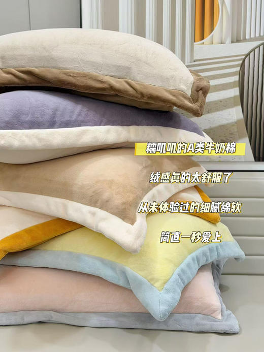 一套近10斤！超厚实280g A类母婴级牛奶绒四件套秋冬床品 糯叽叽手感速暖进口导电丝不静电配礼袋乔迁新居礼品 商品图8