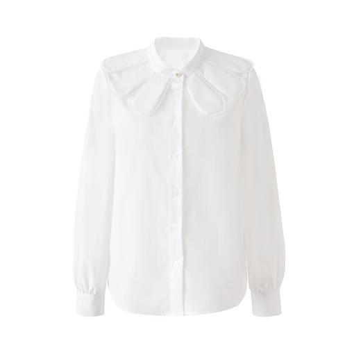 「高货wl」全新升级【铂金会员275/天猫369/差价94】(23207)洛诗琳气质优雅白衬衫2026春季新款法式花瓣领上衣 商品图4