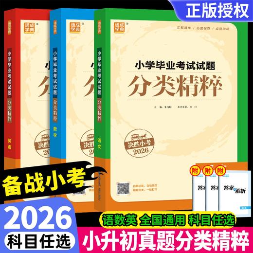 2026春通成学典小学毕业考试试题分类精粹语文数学英语决胜小考小升初系统总复习 商品图0