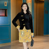 奢姿大码女装2025冬季胖妹妹时尚黄花套装气质复古简约休闲穿搭9954970766 商品缩略图0