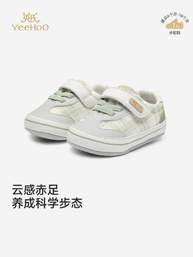 英氏童鞋宝宝步前鞋软底休闲鞋帆布格子春秋新品学步YFXHJ1S003A