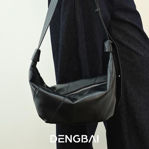 登白DENGBAI 羊皮牛角包新款饺子包斜挎女包头层羊皮 商品图2