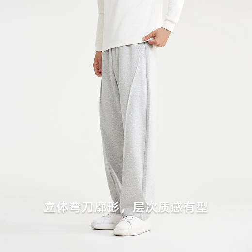 墨麦客男装2025年冬季新款棉混纺针织弹力弯刀裤男士中腰休闲长裤 商品图3