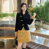 奢姿大码女装2025冬季胖妹妹时尚黄花套装气质复古简约休闲穿搭9954970766 商品缩略图4