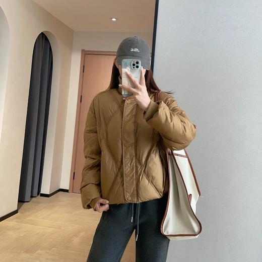 清仓福利无退换！！鲜明立体设计感！2026菱格罗纹立领90白鸭绒羽绒服！ 商品图0