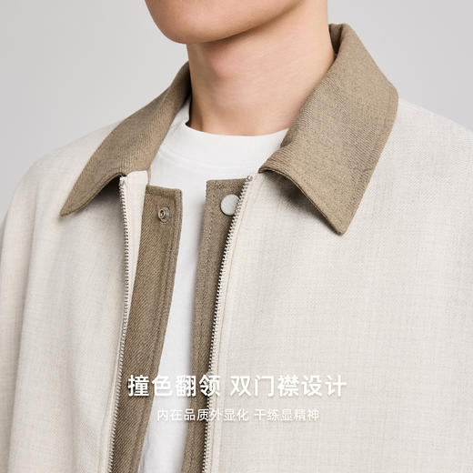 墨麦客男装老钱风撞色翻领工装夹克男2025秋季新款宽松休闲外套男 商品图2