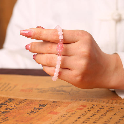 【祈愿吉品】狐狸粉水晶玛瑙手链女 商品图4