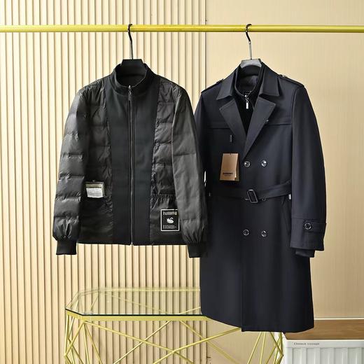 芭宝莉26s男士冬季新款翻领中长款羽绒服风衣两件套外套！ 商品图1