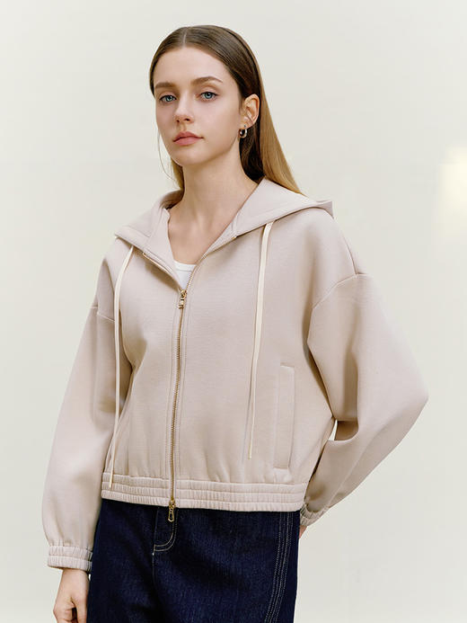 【连帽拉链款外套】26年春季新品女生棉质防风保暖短款外套 商品图1