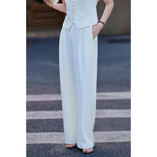 「纸片人神裤」一衣多搭万能裤 垂软阔腿 遮胯藏肉不挑身材 米思阳2026春季新款时尚通勤直筒休闲裤高腰垂顺职业西裤女5869 商品图1