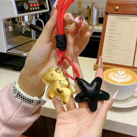 2026足金999马上发财钥匙扣黄金圣诞手机链送礼星星可爱包包挂件 商品图3