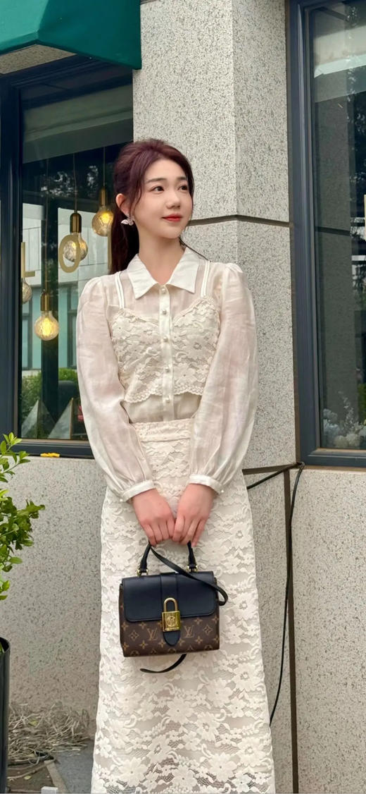 LV lock bb 黑色 老花拼皮 锁头包 商品图3