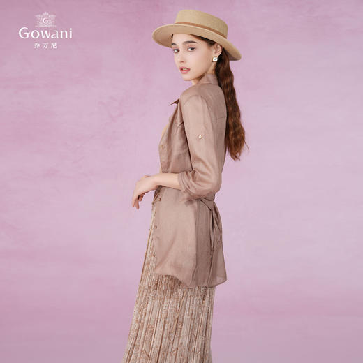 乔万尼舒适轻薄飘逸感收腰衬衫EM2C736 商品图3