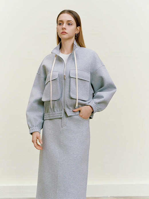 【立领双拉链外套】26年春季新品棉质短款防风外套大口袋段风衣 商品图2