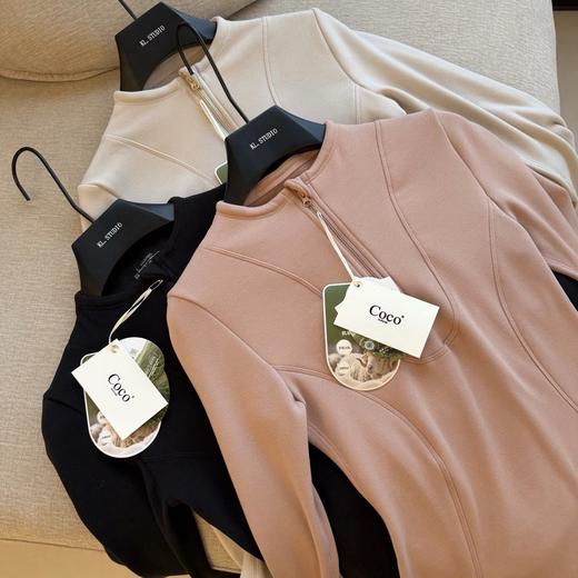 【年底亏清！】Coco Aaliyah瑜伽风半拉链轻暖加绒衣 10A抑菌 考拉绒/莱赛尔/桑蚕丝/羊绒等混纺 柔软细腻亲肤锁温 弹力大修身显瘦 一衣多穿可内搭可外穿 不挑年龄百搭时尚 商品图0