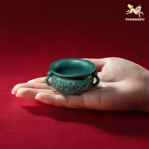 铜师傅 见微系列《聚宝盆（小号）》工位招财进宝铜摆件 家居工艺品 商品图5