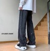 F012840高街风后腿拼接多拉链牛仔裤男女同款 商品缩略图4