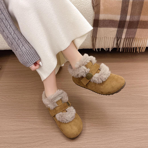 叙希暖绒贵妃鞋，加绒内里保暖舒适，柔软贴足复古时尚，宽脚人群建议选大一码更舒适！ 商品图4