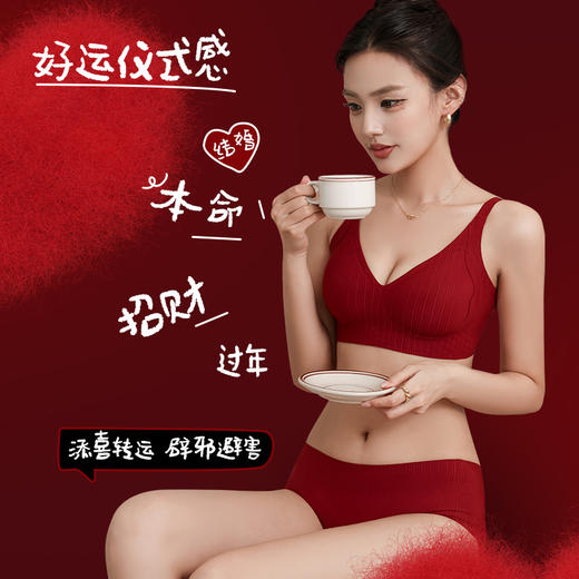 我的花匠丨新年红套装（内衣+内裤+红福袜） 商品图3