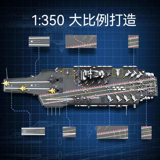 森宝积木福建舰国产军舰正版拼装拼搭模型积木玩具新年礼物 商品图5