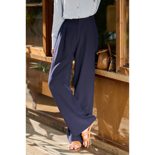 米思阳2026春季通勤风OL高腰显瘦阔腿裤直筒西裤长款休闲裤女5852 商品图2