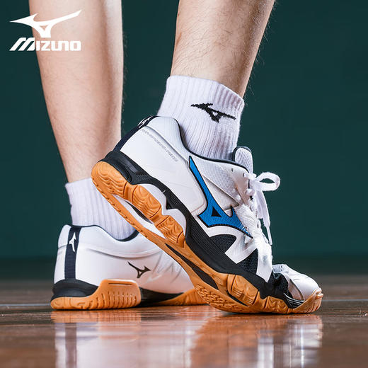 Mizuno美津浓乒乓球鞋专业女款男款运动鞋81GA211027白蓝色透气舒适抓地耐磨 商品图4