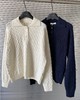 F012805翻领绞花毛衫女2025秋冬新品针织衫毛衣 商品缩略图0