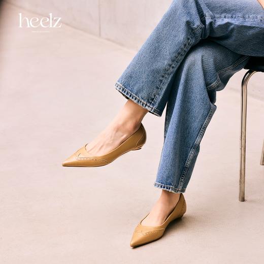 heelz设计师手工鞋履 ｜旧时光复古尖头羊皮平底鞋2公分 商品图1