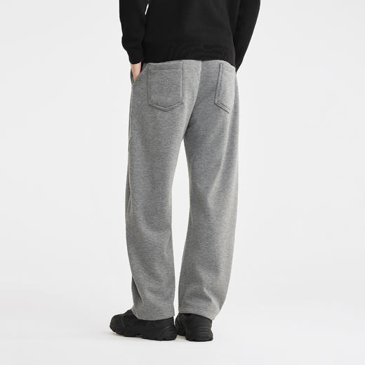 墨麦客男装2025年冬季新款宽松小弯刀裤男士松紧腰秋冬休闲卫裤男 商品图4