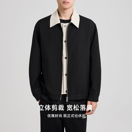 墨麦客男装老钱风撞色翻领工装夹克男2025秋季新款宽松休闲外套男 商品图1