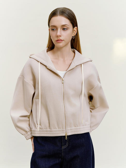 【连帽拉链款外套】26年春季新品女生棉质防风保暖短款外套 商品图0