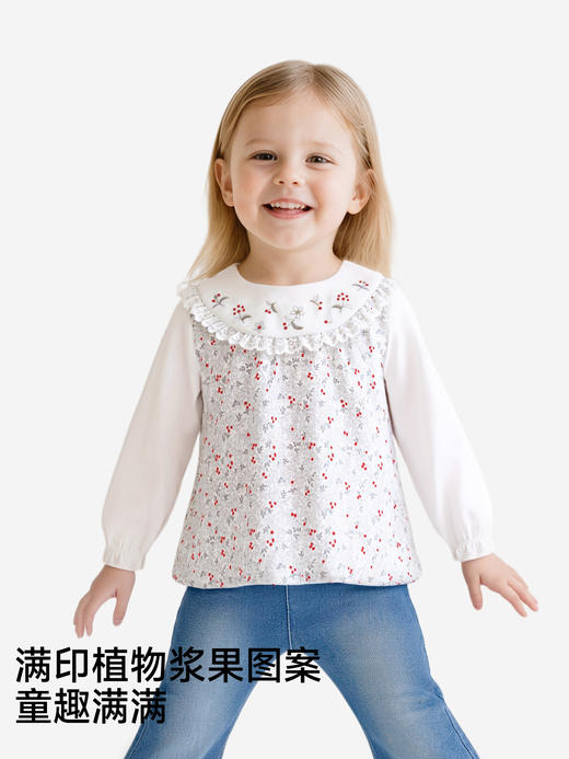 英氏儿童衣服女童衬衣春夏莱赛尔透气上衣可爱百搭YRTAJ1S070A 商品图4