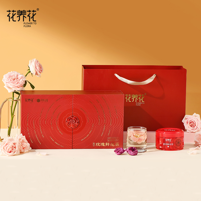 花养花 | 冻干玫瑰鲜花茶小罐礼盒24g（8g*3）