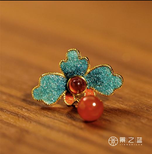 【彼达思】景之蓝 飞花令春暮耳饰 f珐琅饰品 商品图1
