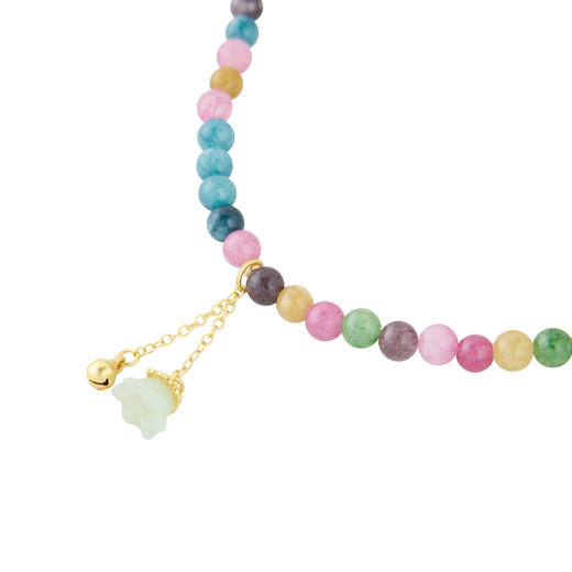 三彩2026新款双层叠戴国风手串翡翠跑环琉璃吊坠多巴胺串珠小众女 商品图4