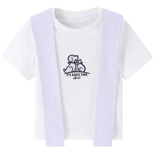 女童圆领短袖针织衫夏季新款安奈儿童装EG621727 商品图5