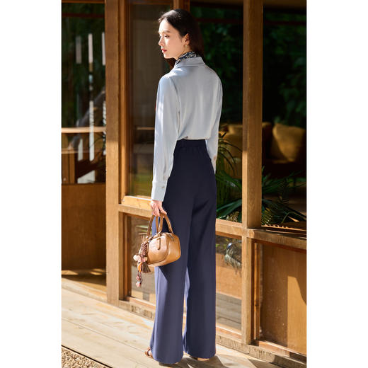 米思阳2026春季通勤风OL高腰显瘦阔腿裤直筒西裤长款休闲裤女5852 商品图4