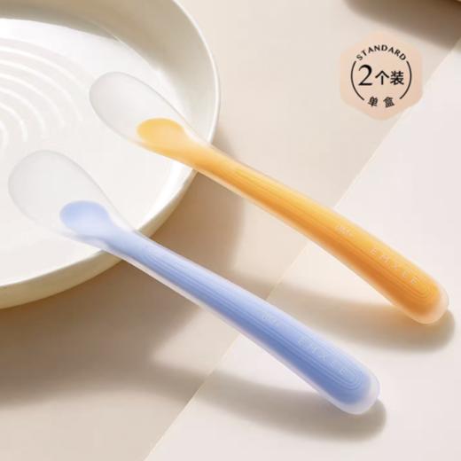 嫚熙硅胶勺子新生婴儿宝宝辅食勺训练吃饭通用喂水喂奶喂药小软勺 商品图2