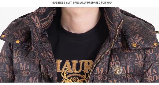 【年货专区】玛路男装MAURO秋冬耐磨抗皱/全身时尚印花可脱帽羽绒服Mk466321 商品图7