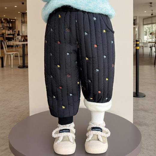 冬季新款儿童兔子口袋花边棉裤2025韩版女童洋气校园裤童装代发潮 商品图7
