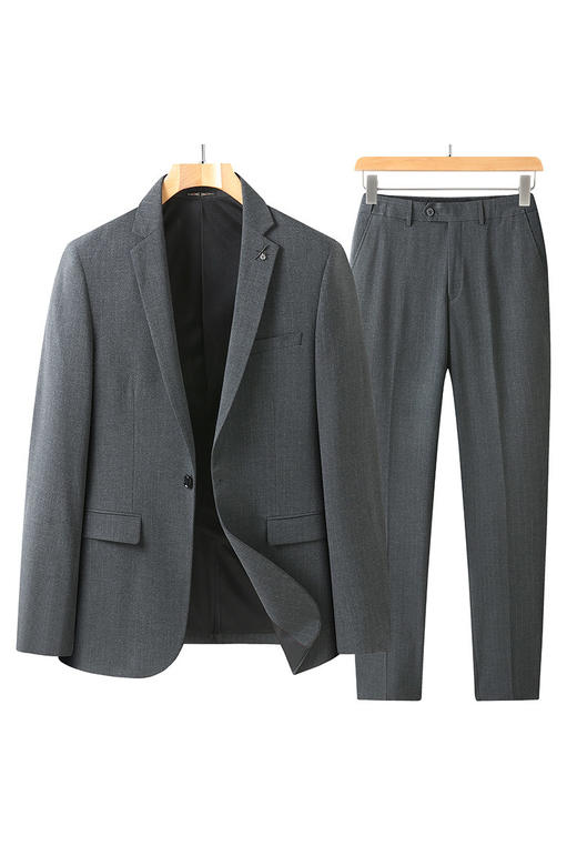 【DWP】大依优型大码男装春秋单扣西服套装商务正装加肥加大码西装套装 商品图5