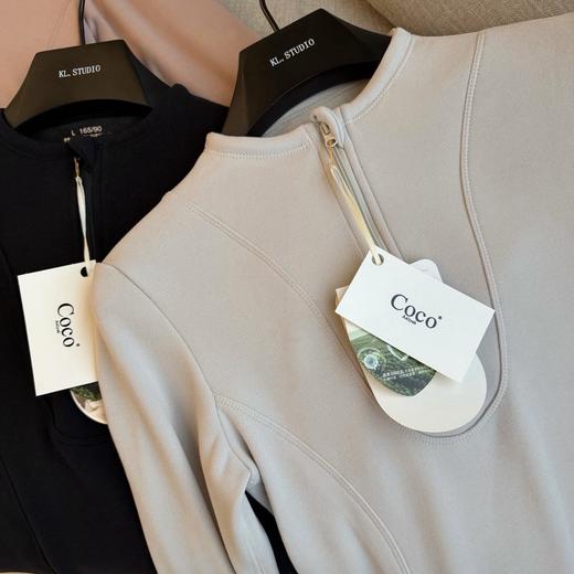 【年底亏清！】Coco Aaliyah瑜伽风半拉链轻暖加绒衣 10A抑菌 考拉绒/莱赛尔/桑蚕丝/羊绒等混纺 柔软细腻亲肤锁温 弹力大修身显瘦 一衣多穿可内搭可外穿 不挑年龄百搭时尚 商品图2